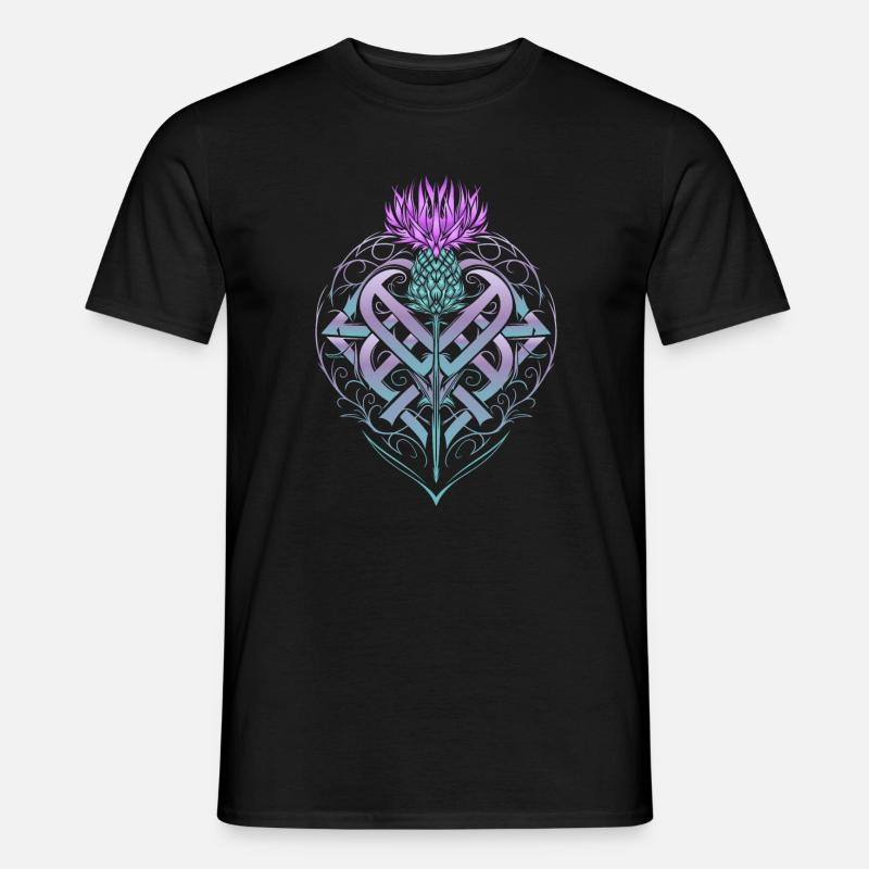 Thistle Shield Celtic Knots Thistle Lover - Men’s T-shirt - black