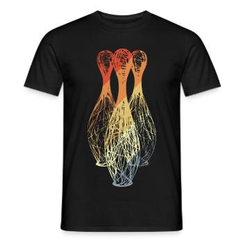 Bowling Pins Sketch - Men's T-Shirt - black - Front - AI Model Male 178 light (178cm)