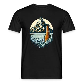 Gipfelsee mit Bierflasche - Männer T-Shirt - Schwarz - Vorne - AI Model Male 178 light (178cm)
