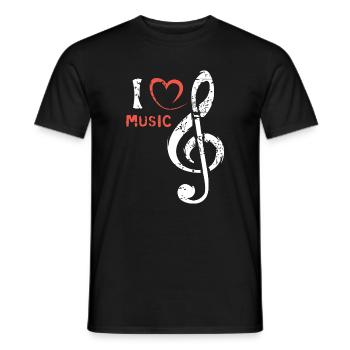 Clef Herz Music - Musiciens et groupes - T-shirt homme - noir - Devant - AI Model Male 178 light (178cm)