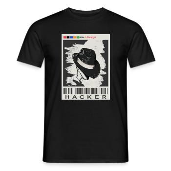 Hacker recherché - T-shirt homme - noir - Devant - AI Model Male 178 light (178cm)