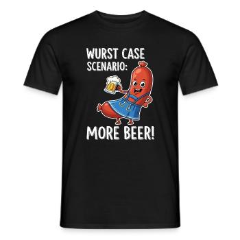 Scénario de cas de saucisse : plus de bière ! - T-shirt homme - noir - Devant - AI Model Male 178 light (178cm)