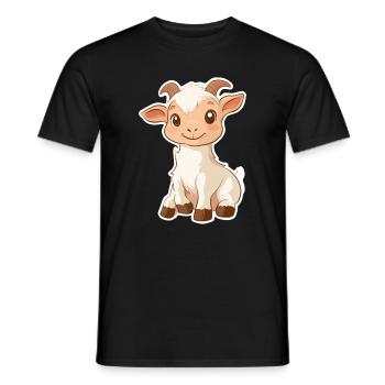Chèvre - T-shirt homme - noir - Devant - AI Model Male 178 light (178cm)