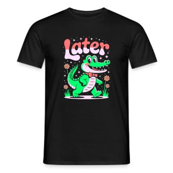 See You Later Aligator - Alligator Retro Design - Men's T-Shirt - black - Front - AI Model Male 178 light (178cm)