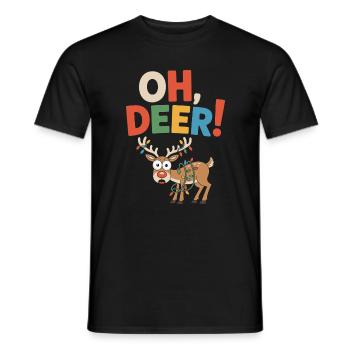 Oh, cerf ! Conception de cadeau de Noël drôle - T-shirt homme - noir - Devant - AI Model Male 178 light (178cm)