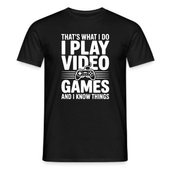 Das ist es, was ich tue. Ich spiele Videospiele. - Männer T-Shirt - Schwarz - Vorne - AI Model Male 178 light (178cm)
