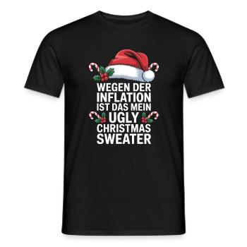 L’inflation rencontre le moche pull de Noël - T-shirt homme - noir - Devant - AI Model Male 178 light (178cm)
