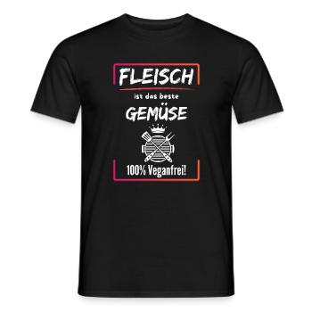 La viande est le meilleur légume – 100 % sans véganisme - T-shirt homme - noir - Devant - AI Model Male 178 light (178cm)