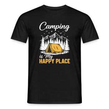 Camping is my happy place - Men's T-Shirt - black - Front - AI Model Male 178 light (178cm)