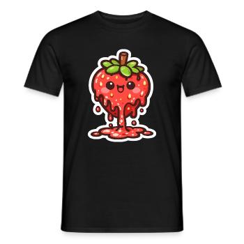Kuschelige Erdbeer Tropfen-Charme - Männer T-Shirt - Schwarz - Vorne - AI Model Male 178 light (178cm)