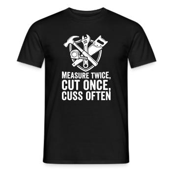 Measure Twice Cut Once Tools Design - Männer T-Shirt - Schwarz - Vorne - AI Model Male 178 light (178cm)