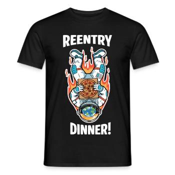 Astronaut Pizza Humor Space Reentry - Men's T-Shirt - black - Front - AI Model Male 178 light (178cm)