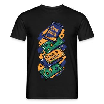 One Pack Leads To Another Trading Card Collector - Men's T-Shirt - black - Front - AI Model Male 178 light (178cm)