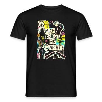 Frieden Demo Gegen Krieg - Männer T-Shirt - Schwarz - Vorne - AI Model Male 178 light (178cm)