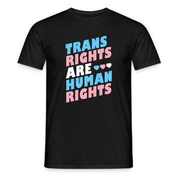 LGBTQ Pride Month - Trans Rights Are Human Rights - Men's T-Shirt - black - Front - AI Model Male 178 light (178cm)