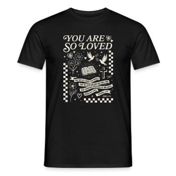 You Are Loved - John 3:16 Art - Men's T-Shirt - black - Front - AI Model Male 178 light (178cm)