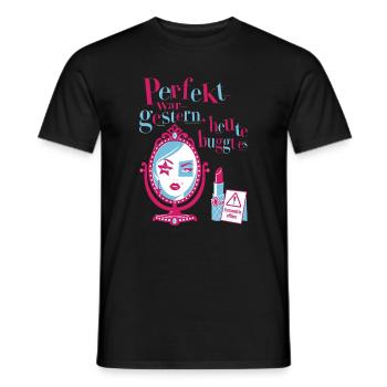 Perfekt war gestern, heute buggt es - Männer T-Shirt - Schwarz - Vorne - AI Model Male 178 light (178cm)