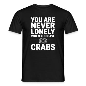 you_are_never_lonely_when_you_have_crabs_white - T-shirt homme - noir - Devant - AI Model Male 178 light (178cm)