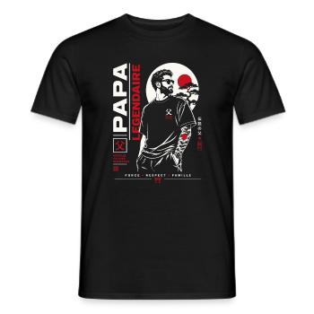 Papa Légendaire Style Japonais - T-shirt homme - noir - Devant - AI Model Male 178 light (178cm)