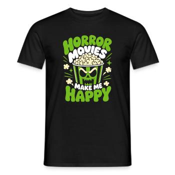 Horror Movies Make Me Happy Funny Horror - Men's T-Shirt - black - Front - AI Model Male 178 light (178cm)