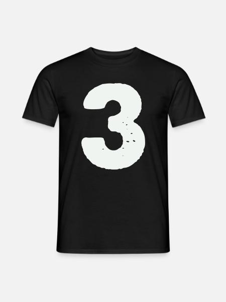 3 - Männer T-Shirt - Schwarz