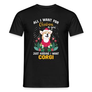 Corgi Christmas - Männer T-Shirt - Schwarz - Vorne - AI Model Male 178 light (178cm)