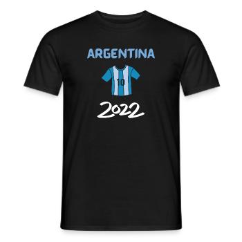 Qatar world cup Argentina national football 2022 - Men's T-Shirt - black - Front - AI Model Male 178 light (178cm)
