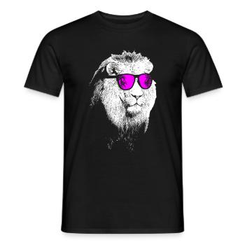 Löwe Sonnenbrille Musik Uralub Löwenliebe Tier Fan - Männer T-Shirt - Schwarz - Vorne - AI Model Male 178 light (178cm)