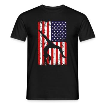 Turnen Gymnsatik US Flagge Turntrainer Sportverein - Männer T-Shirt - Schwarz - Vorne - AI Model Male 178 light (178cm)