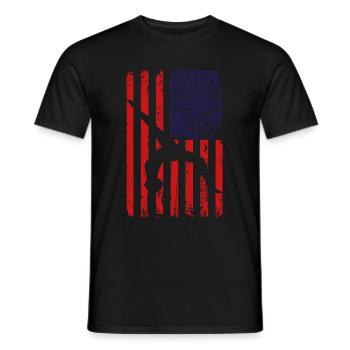 Turnen Gymnsatik US Flagge Turntrainer Geschenk T - Männer T-Shirt - Schwarz - Vorne - AI Model Male 178 light (178cm)