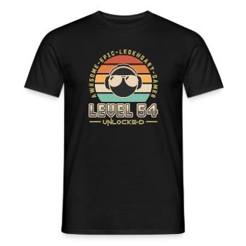 Level 54 - Men's T-Shirt - black - Front - AI Model Male 178 light (178cm)