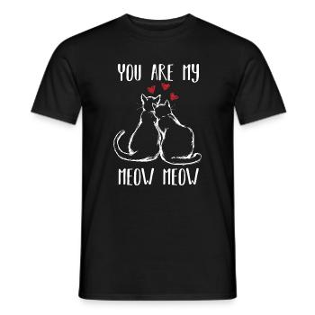 Verliebtes Katzen Paar - Männer T-Shirt - Schwarz - Vorne - AI Model Male 178 light (178cm)