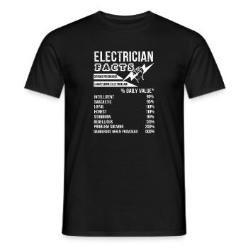 Électricien Électricien Infos - T-shirt homme - noir - Devant - AI Model Male 178 light (178cm)