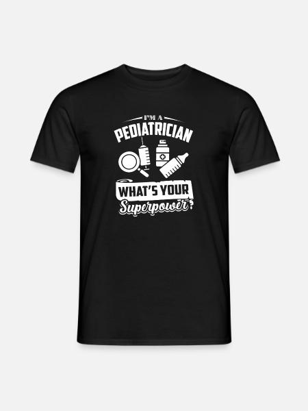 Kinderarzt Kinderarzt Superpower - Männer T-Shirt - Schwarz