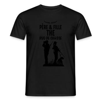 Papa et fille chasseuse le Duo Parfait - T-shirt homme - noir - Devant - AI Model Male 178 light (178cm)