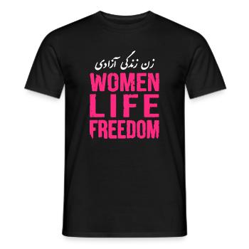 Women life freedom - Männer T-Shirt - Schwarz - Vorne - AI Model Male 178 light (178cm)