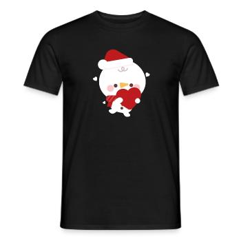 Snowman Christmas Love - Men's T-Shirt - black - Front - AI Model Male 178 light (178cm)