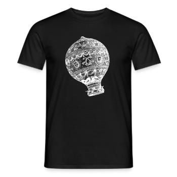 Vintage Heißluftballon Historischer Ballon weiß - Männer T-Shirt - Schwarz - Vorne - AI Model Male 178 light (178cm)