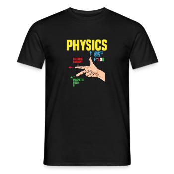 Physics Gang Sign I Right Hand Rule I Lorentz - Men's T-Shirt - black - Front - AI Model Male 178 light (178cm)