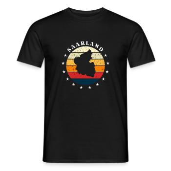 Design vintage de la Sarre - T-shirt homme - noir - Devant - AI Model Male 178 light (178cm)