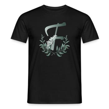 Lettre F avec des plantes - T-shirt homme - noir - Devant - AI Model Male 178 light (178cm)
