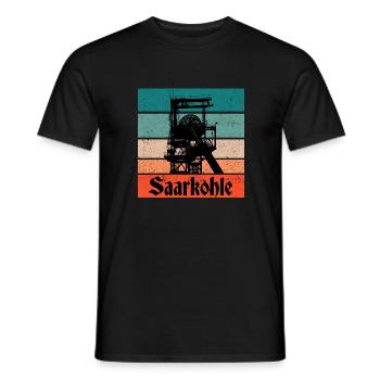 Saarkohle Zeche Saarland Kumpel - Männer T-Shirt - Schwarz - Vorne - AI Model Male 178 light (178cm)