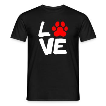 Love Paw Show love for pets Pet Dog Cat... - Men's T-Shirt - black - Front - AI Model Male 178 light (178cm)