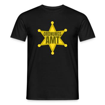 Polizist, Polizistin, Politesse, Ordnungsamt, - Männer T-Shirt - Schwarz - Vorne - AI Model Male 178 light (178cm)