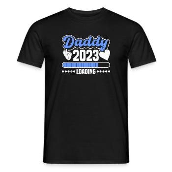 Daddy 2023 loading dad to be 2023 becoming dad - Men's T-Shirt - black - Front - AI Model Male 178 light (178cm)