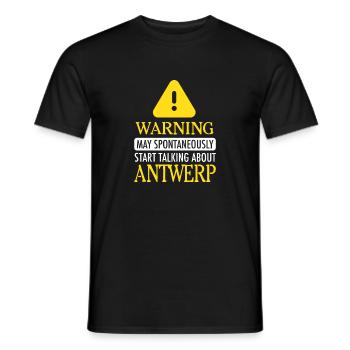 WARNING!: Antwerp - Männer T-Shirt - Schwarz - Vorne - AI Model Male 178 light (178cm)