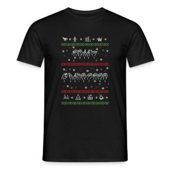 Joyeux Noël Sweatshirt en langue des signes - T-shirt homme - noir - Devant - AI Model Male 178 light (178cm)