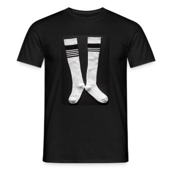 Socken was sonst? Schwarz & Weiss Retro - 4REUNDK - Männer T-Shirt - Schwarz - Vorne - AI Model Male 178 light (178cm)