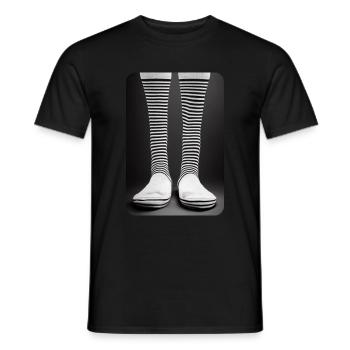 Socken was sonst? #077 Retro Socken - Männer T-Shirt - Schwarz - Vorne - AI Model Male 178 light (178cm)