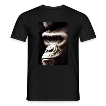 Berggorilla von Afrika - #055 Menschenaffen Schutz - Männer T-Shirt - Schwarz - Vorne - AI Model Male 178 light (178cm)